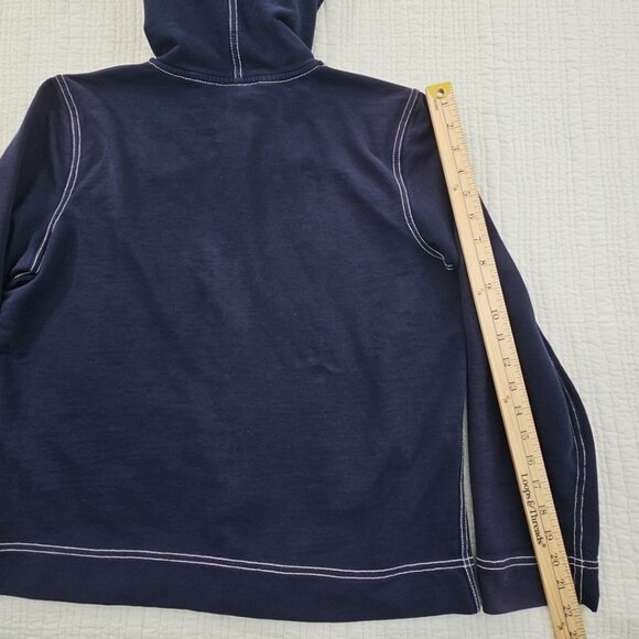 Green Label Lauren Ralph Lauren Hoodie Women's L Navy Blue Y2K Full Zip EUC - Picture 10 of 15